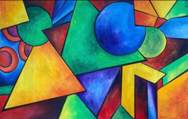 Pittura intitolato "Color Explosion" da Hafsa Khan, Opera d'arte originale, Olio