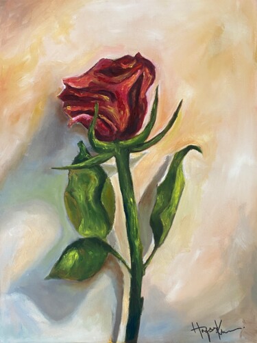 Painting titled "Blooming" by Hafsa Khan, Original Artwork, Oil