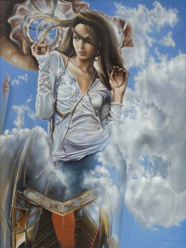 Pintura titulada "Summer Clouds" por Victor Hagea, Obra de arte original, Oleo