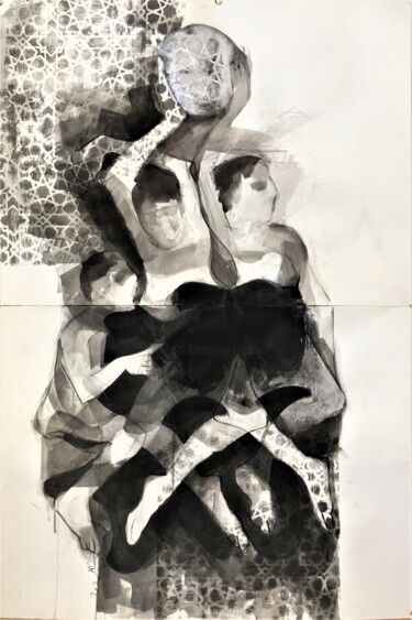 Dibujo titulada "Untitled 4" por Haitham Alhamad, Obra de arte original, Tinta