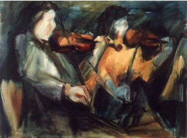 Malerei mit dem Titel "orchestra" von Haitham Alhamad, Original-Kunstwerk, Öl