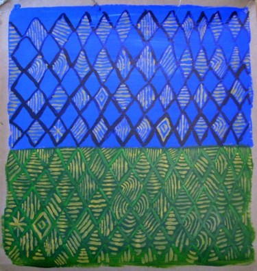 Painting titled "green and blue" by Haje Holmström, Original Artwork