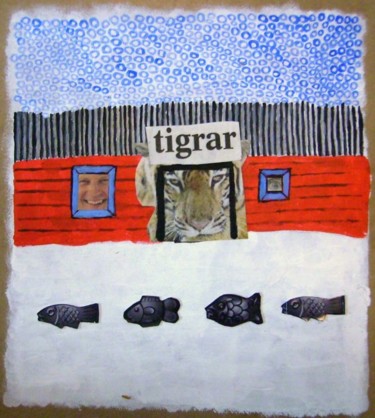 Painting titled "the tigerdoor" by Haje Holmström, Original Artwork