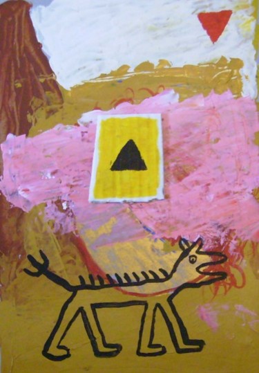 Painting titled "protodog" by Haje Holmström, Original Artwork