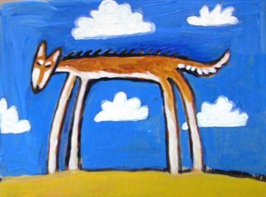 Painting titled "summer dog" by Haje Holmström, Original Artwork