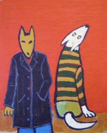 Painting titled "fashion dogs" by Haje Holmström, Original Artwork