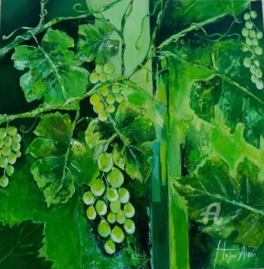 Painting titled "raisin" by Hajer Aloui, Original Artwork, Acrylic