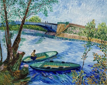Peinture intitulée "Homage to Van Gogh" par Hajnalka Fellmann, Œuvre d'art originale, Huile Monté sur Châssis en bois
