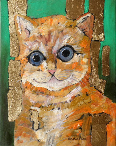 Malarstwo zatytułowany „CAT V” autorstwa Miroslaw Hajnos, Oryginalna praca