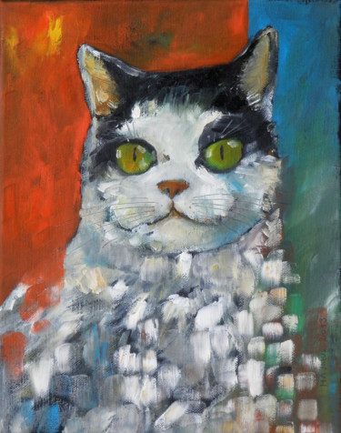 Malarstwo zatytułowany „CAT XI” autorstwa Miroslaw Hajnos, Oryginalna praca, Olej
