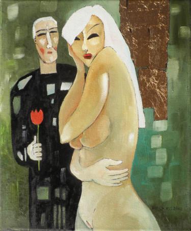 Painting titled "WOMAN XXIV" by Miroslaw Hajnos, Original Artwork, Oil