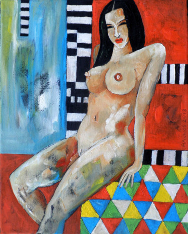 Malarstwo zatytułowany „WOMAN XXVII” autorstwa Miroslaw Hajnos, Oryginalna praca, Olej