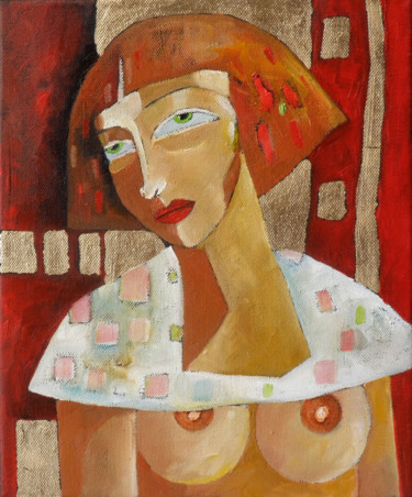 Painting titled "WOMAN XXX" by Miroslaw Hajnos, Original Artwork