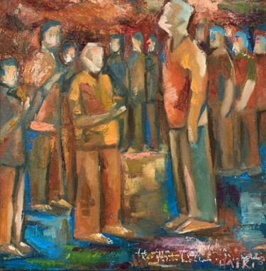 Картина под названием "What Happen in the…" - Hajrian Syah, Подлинное произведение искусства, Масло Установлен на Деревянная…