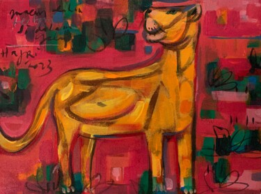 Pintura titulada "Peeking (Bornean Cl…" por Hajrian Syah, Obra de arte original, Acrílico Montado en Bastidor de camilla de…