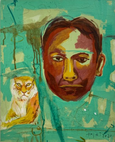 Картина под названием "Character" - Hajrian Syah, Подлинное произведение искусства, Акрил Установлен на Деревянная рама для…