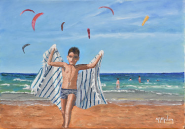 Картина под названием "Racing with the wind" - Hakan Erdem, Подлинное произведение искусства, Масло