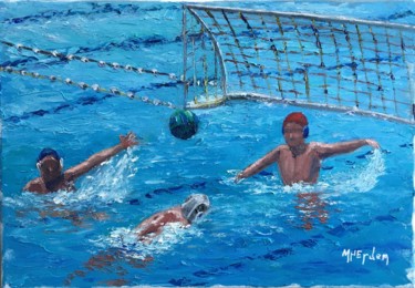 Картина под названием "Goal" - Hakan Erdem, Подлинное произведение искусства, Масло Установлен на Деревянная рама для носилок