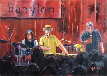 Pintura titulada "Rhythm in red" por Hakan Erdem, Obra de arte original, Oleo Montado en Bastidor de camilla de madera