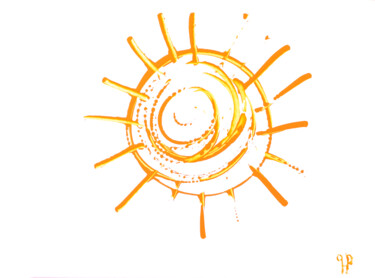 Dessin intitulée "Rayons de soleil" par Hakan Portakal, Œuvre d'art originale, Acrylique