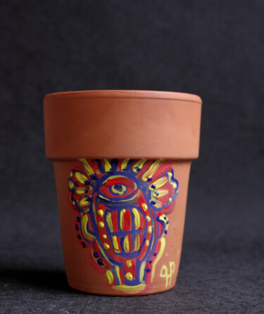 Художественная композиция под названием "Pot en argile décor…" - Hakan Portakal, Подлинное произведение искусства, Аксессуары