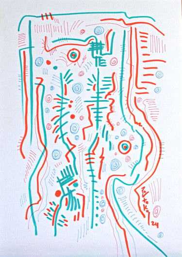 Drawing titled "D.A. N°:0111" by Hakan Portakal, Original Artwork, Marker