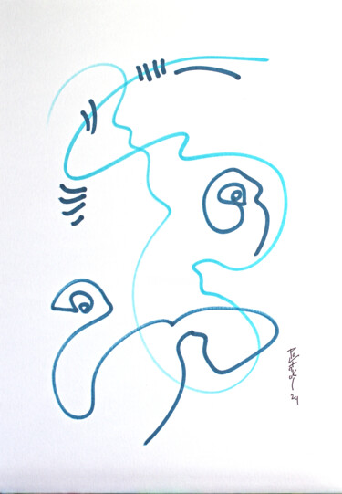 Tekening getiteld "D. A. N° : 0117" door Hakan Portakal, Origineel Kunstwerk, Marker