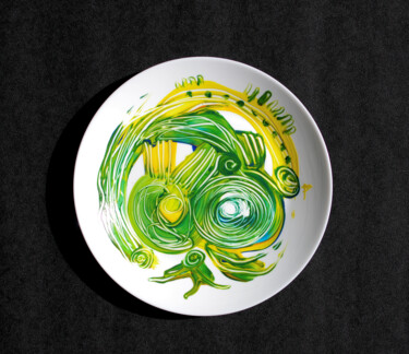 Design intitulée "Assiette Décorée N°…" par Hakan Portakal, Œuvre d'art originale, Art de la table