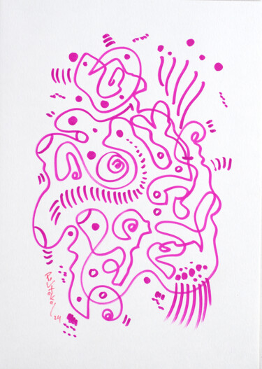 Zeichnungen mit dem Titel "D.A. N°:0125" von Hakan Portakal, Original-Kunstwerk, Marker