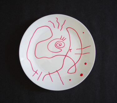 Design intitulée "Assiette Décorée N°…" par Hakan Portakal, Œuvre d'art originale, Art de la table