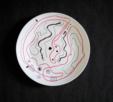 Diseño titulada "ASSIETTE DÉCORÉE N°…" por Hakan Portakal, Obra de arte original, Arte de mesa