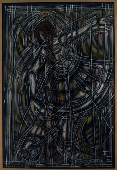 Schilderij getiteld "KA1910070011-40 (Ba…" door Hakan Yöney, Origineel Kunstwerk, Airbrush