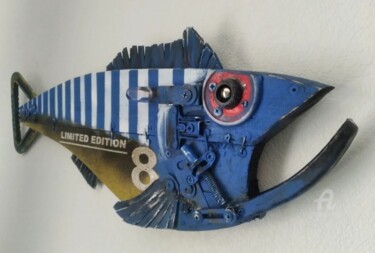 Sculpture titled "Fish №8" by Hakaro, Original Artwork, Metals
