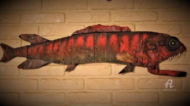 Скульптура под названием "Fish № 13" - Hakaro, Подлинное произведение искусства, Алюминий