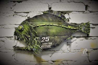 Скульптура под названием "Fish № 25" - Hakaro, Подлинное произведение искусства, Дерево