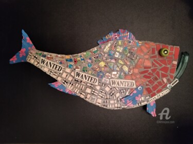 Sculptuur getiteld ""Casetify fish"" door Hakaro, Origineel Kunstwerk, Plastic