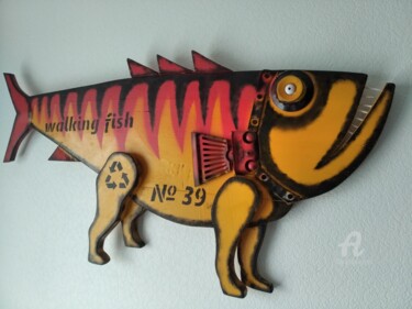 Design intitulada "Walking fish  № 39" por Hakaro, Obras de arte originais, Quadro de Arte