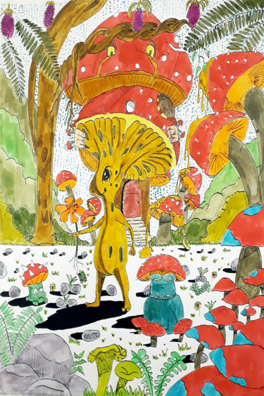 Déclaration Drawing titled "Déclaration" by Hakim Blanpain, Original Art, Ink