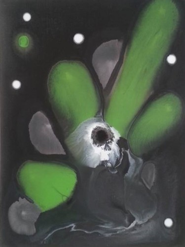 Schilderij getiteld "Plongée nocturne" door Hakim Laari, Origineel Kunstwerk, Acryl
