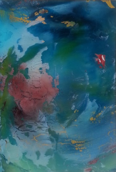 Painting titled "Ô petit poisson" by Hakim Laari, Original Artwork, Other