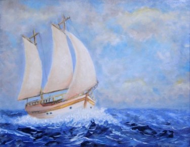 "Wooden sail boat" başlıklı Tablo Hakkı Şimşek tarafından, Orijinal sanat
