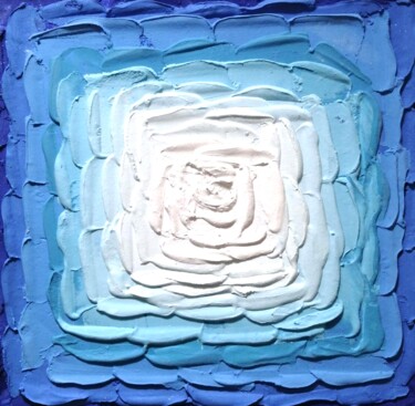 Painting titled "The blue pyramid do…" by Hala El Naggar, Original Artwork, Acrylic
