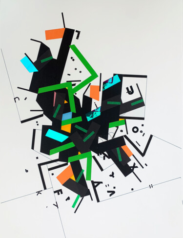Collagen mit dem Titel "Gevve Emprretaa 1" von Philippe Halaburda, Original-Kunstwerk, Klebeband