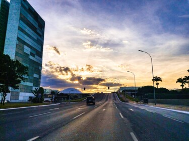 Photography titled "CÉU EM BRASÍLIA" by Halder, Original Artwork, Digital Photography Mounted on Wood Panel