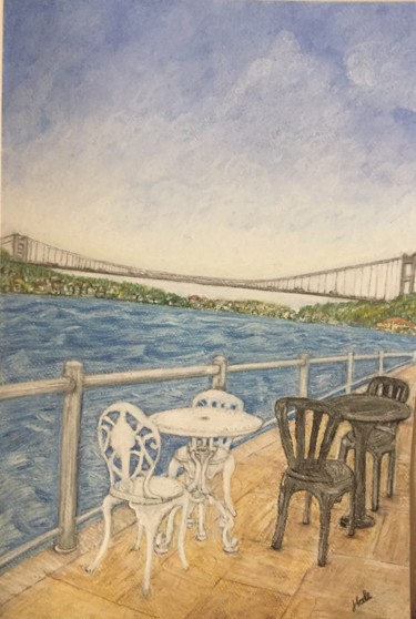 "İstanbul boğazı" başlıklı Tablo Hale Bilek tarafından, Orijinal sanat, Pastel