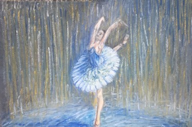 Pintura intitulada "ballerina" por Hale Bilek, Obras de arte originais, Pastel