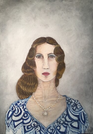 Tekening getiteld "Women portre" door Hale Bilek, Origineel Kunstwerk, Pastel