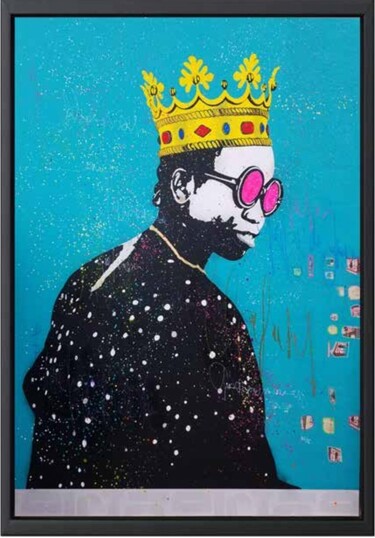 Painting titled "Queen oh the city" by Halidou, Original Artwork, Acrylic Mounted on Wood Stretcher frame