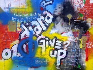 Painting titled "GIVE UP ?" by Halidou, Original Artwork, Acrylic