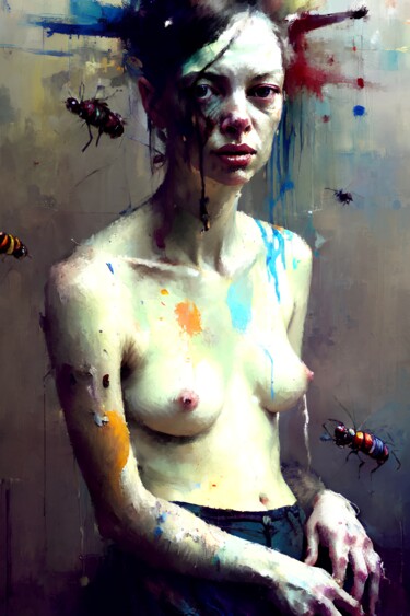 Digitale Kunst mit dem Titel "Nude" von Halil Koç, Original-Kunstwerk, 2D digitale Arbeit